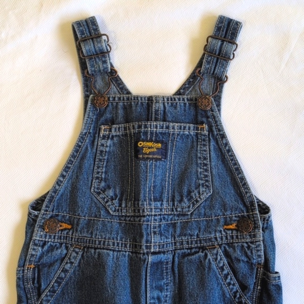 oshkosh b'gosh classic cotton denim vestbak overalls 18 months baby unisex